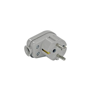 Wtyczka kątowa Uni-Schuko 16A/250V - Szara