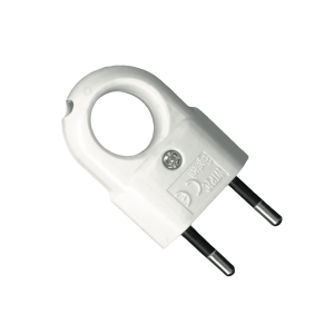 Wtyczka płaska z uchwytem 2,5A/250V - Biała